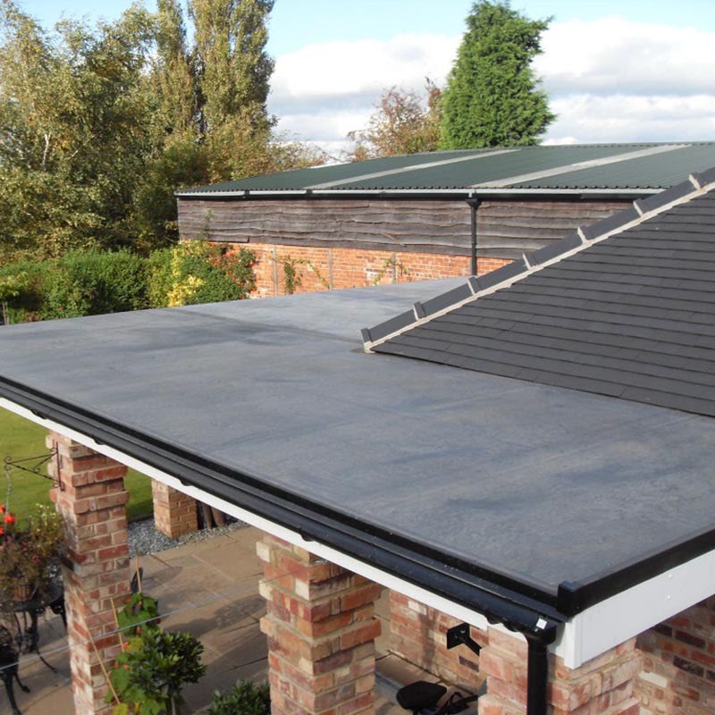 Large completed flat roof with clean membrane finish