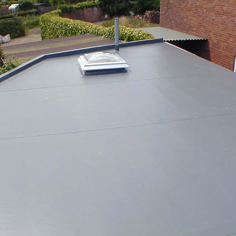 Completed flat roof with rooflight and ventilation detail