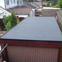 Completed flat roof with rooflight and edge trim